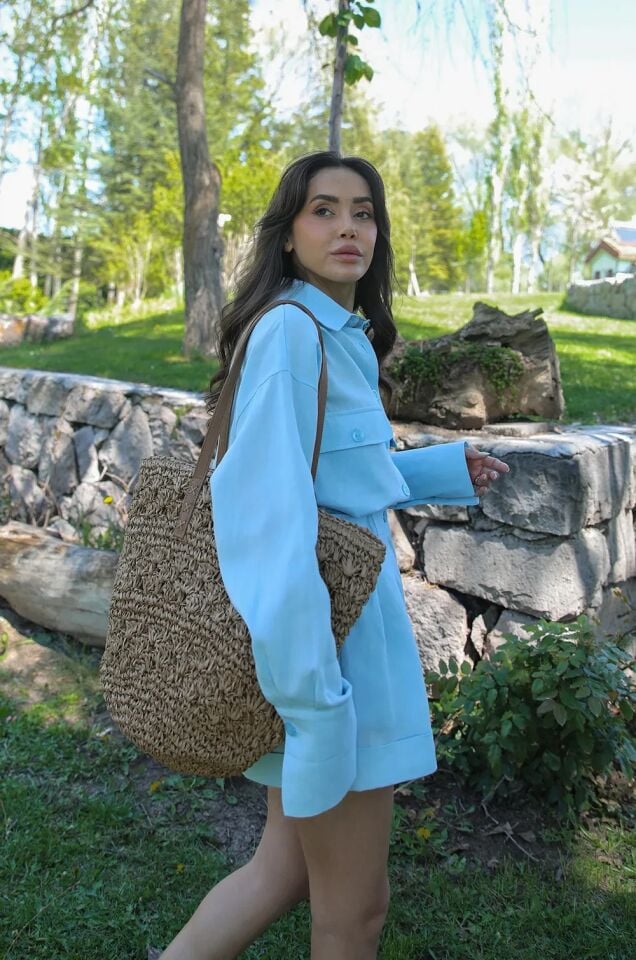 Stella Camel Hasır Çanta