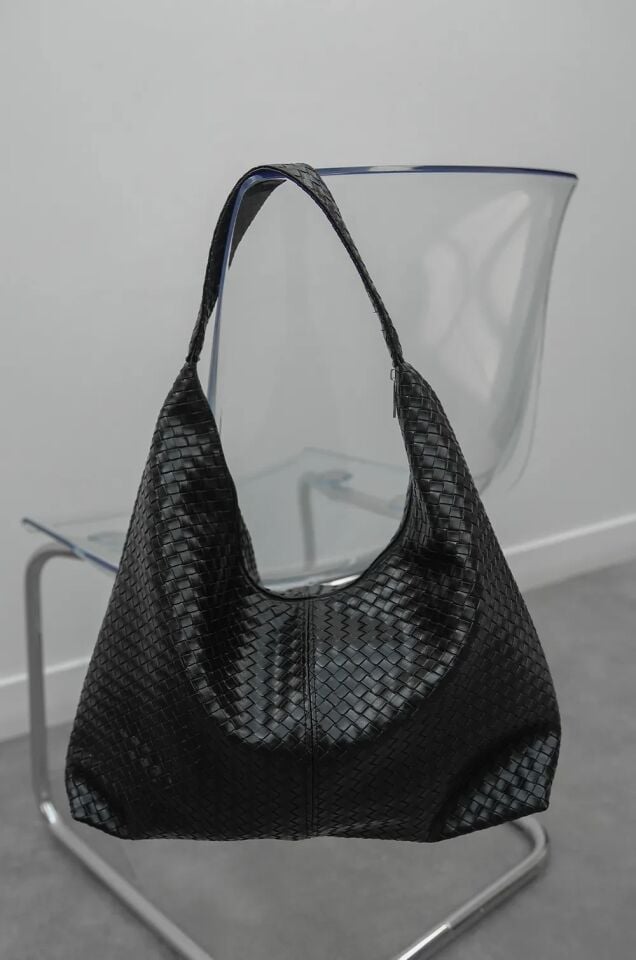 Notte Krokodil El ve Omuz Çantası Siyah