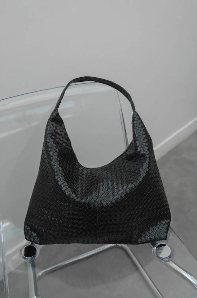 Notte Krokodil El ve Omuz Çantası Siyah