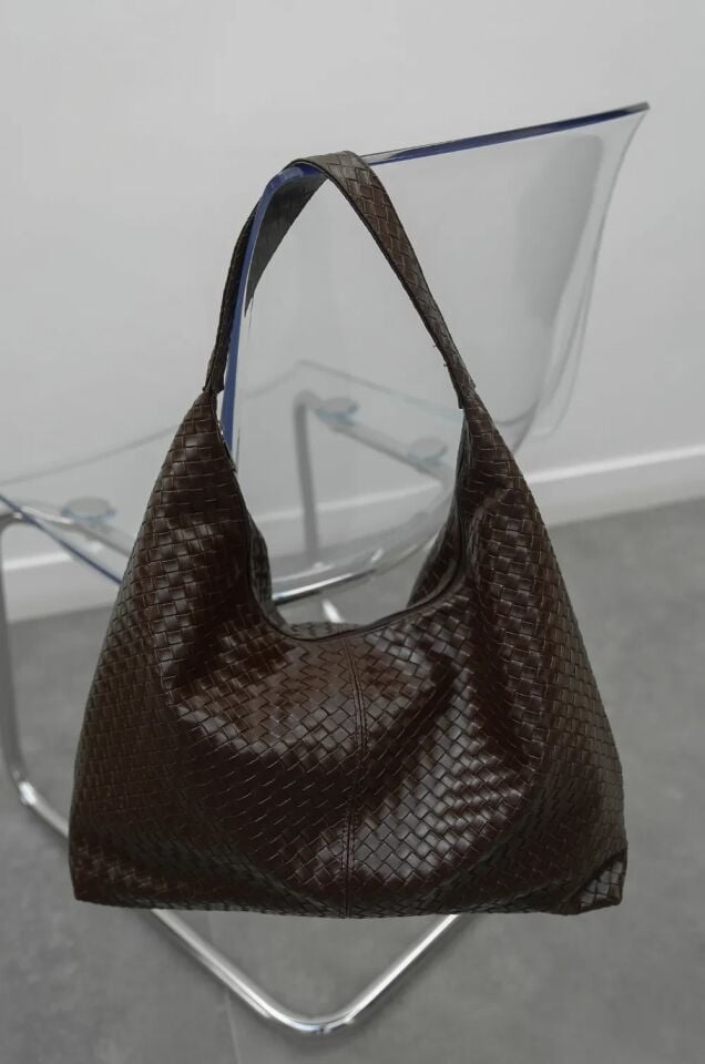 Notte Krokodil El ve Omuz Çantası Kahverengi