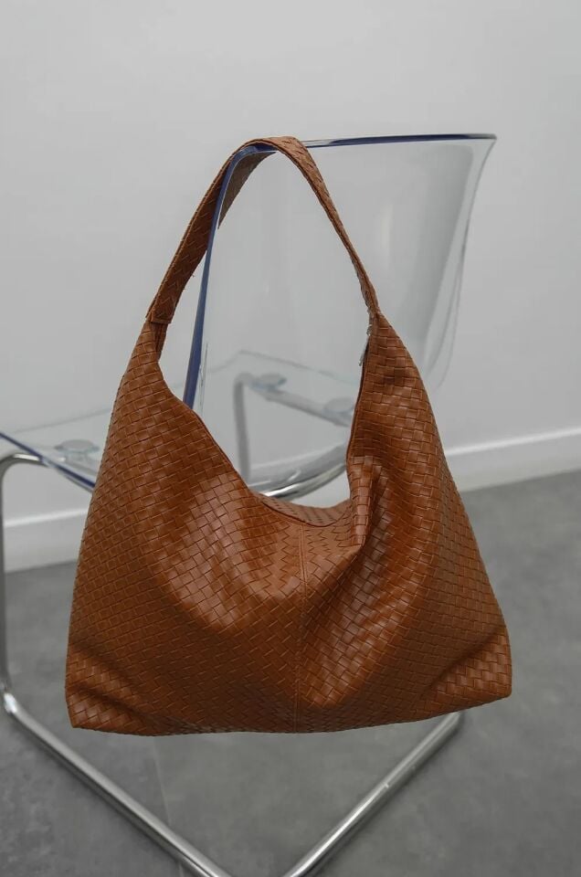 Notte Krokodil El ve Omuz Çantası Taba