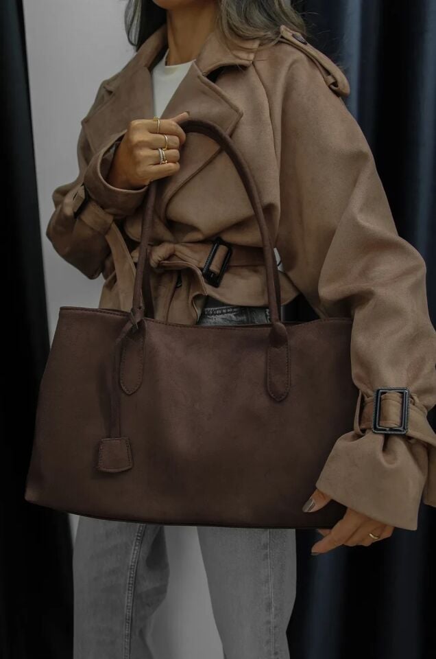 Agata El ve Omuz Çantası Kahverengi