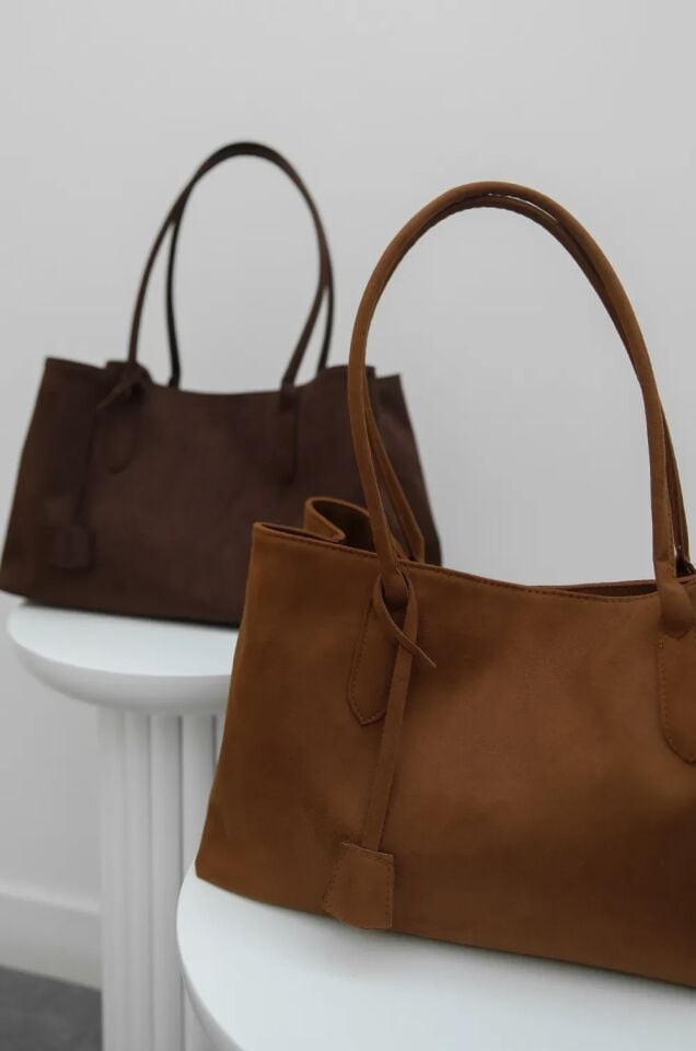 Agata El ve Omuz Çantası Taba