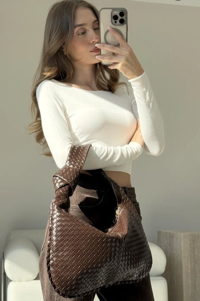 Noble El ve Omuz Çantası Kahverengi