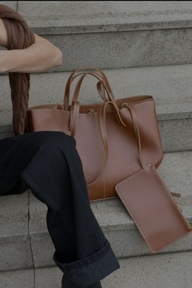 Alta El ve Omuz Çantası Taba