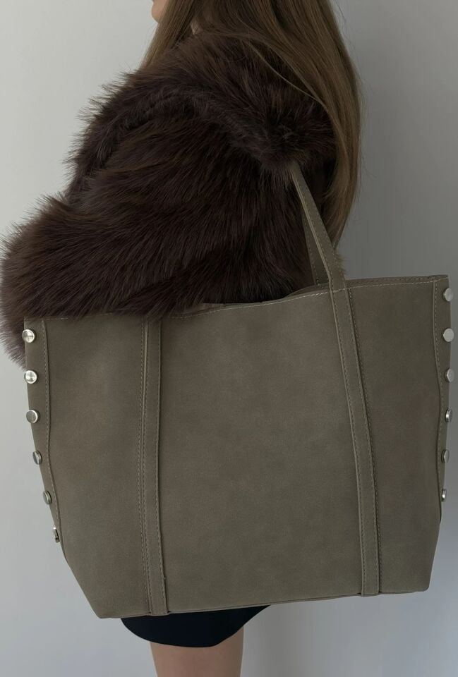 Zen Süet El ve Omuz Çantası Vizon