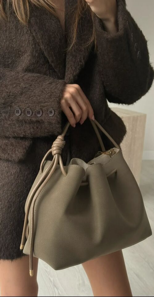 Dorn Süet El ve Omuz Çantası Vizon