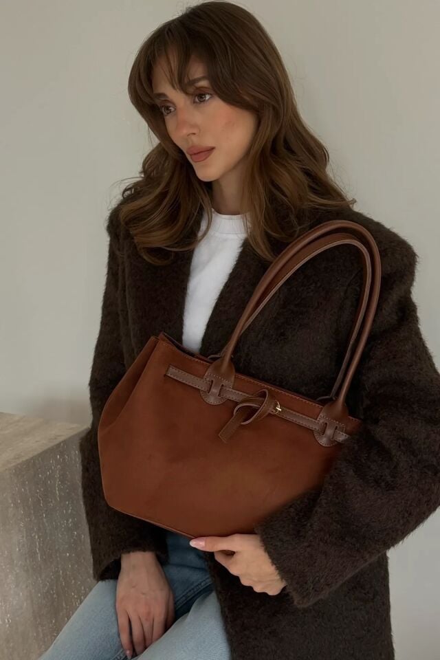 Ivy El ve Omuz Çantası Taba