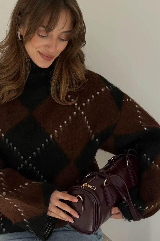 Bene El ve Omuz Çantası Bordo