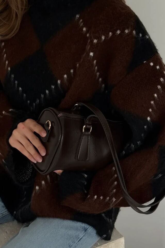 Bene El ve Omuz Çantası Kahverengi