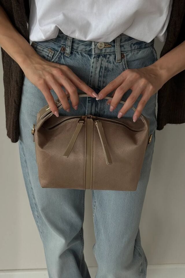 Nube Süet El ve Omuz Çantası Vizon