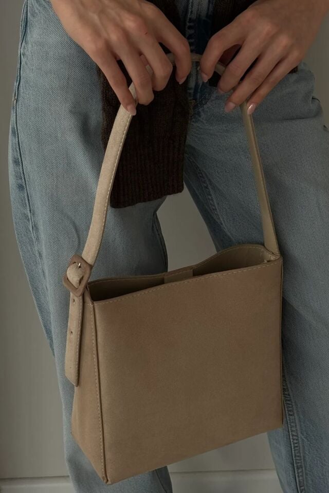 Calm Süet El ve Omuz Çantası Vizon