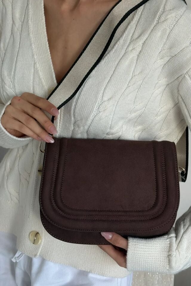 Mai Süet El ve Omuz Çantası Kahverengi