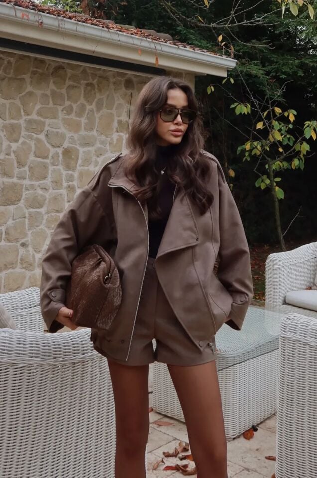 Nia Süet El ve Omuz Çantası Kahverengi