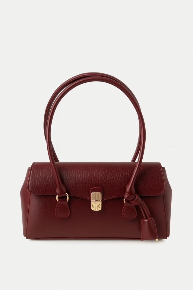 Pia El ve Omuz Çantası Bordo