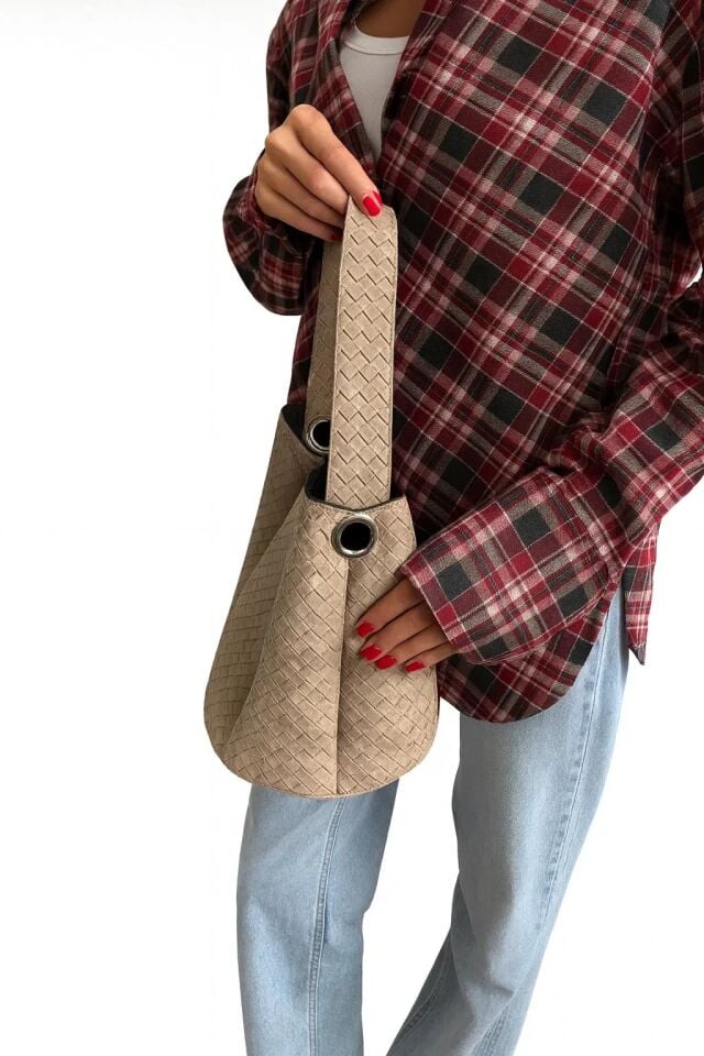 Ava El ve Omuz Çantası Vizon