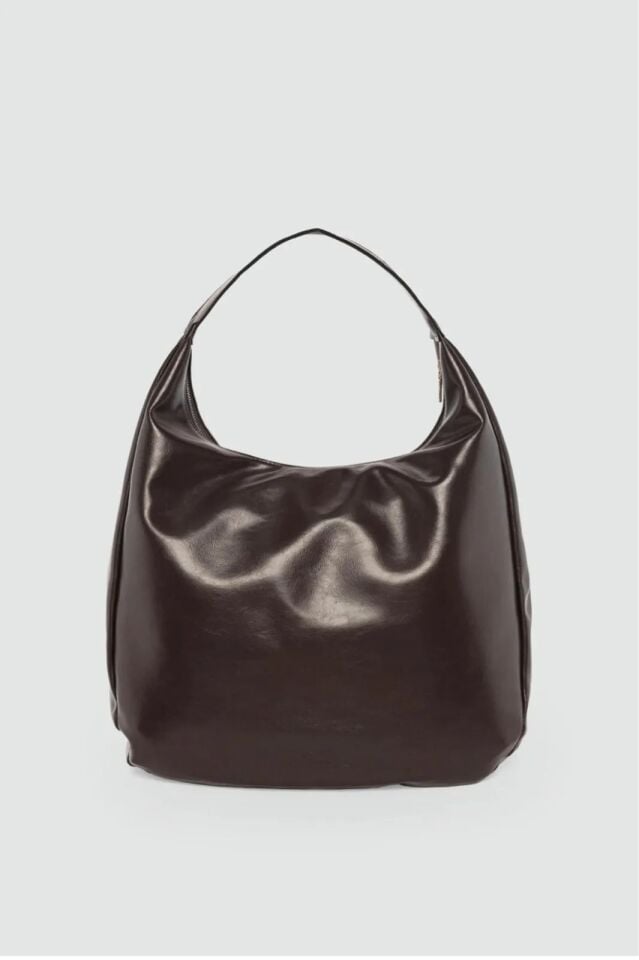 Flor El ve Omuz Çantası Kahverengi