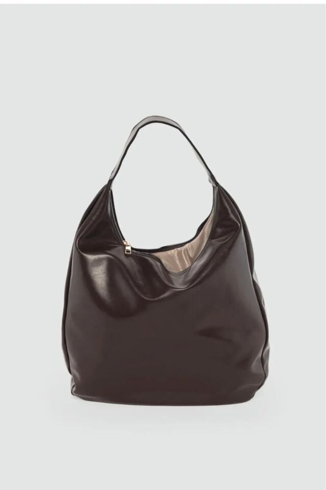 Flor El ve Omuz Çantası Kahverengi