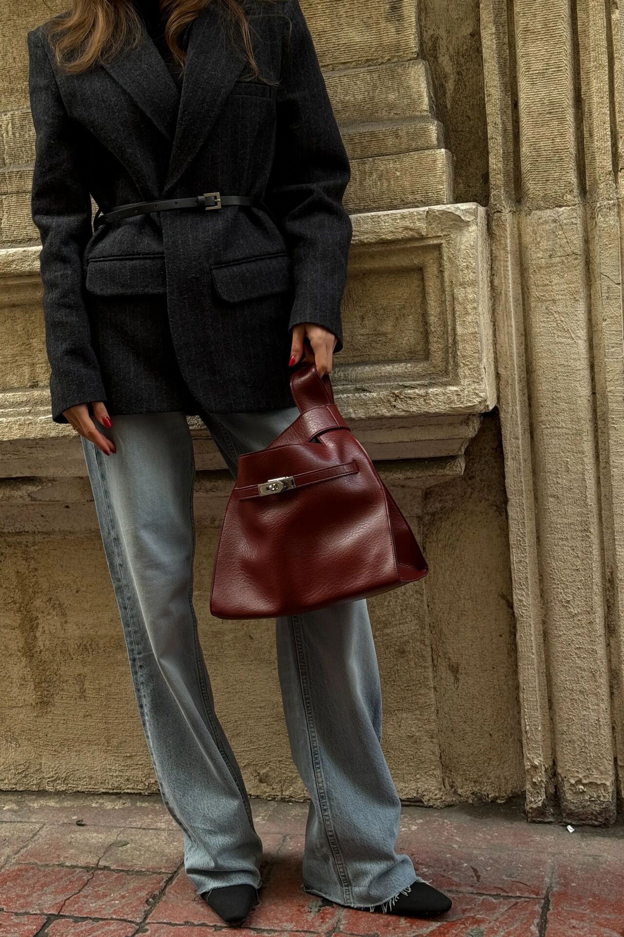 Vero El ve Omuz Çantası Bordo