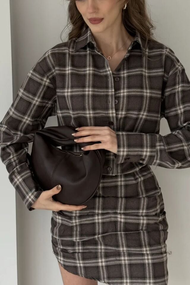 Uno El ve Omuz Çantası Kahverengi