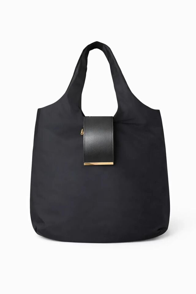 Gem Katlanabilir El ve Omuz Çantası Siyah